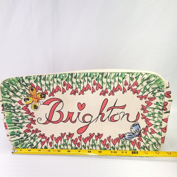 BRIGHTON Love Tweet Canvas Large Tote Bag Birds Hearts Butterflys Shoulder Carry - Picture 10 of 12